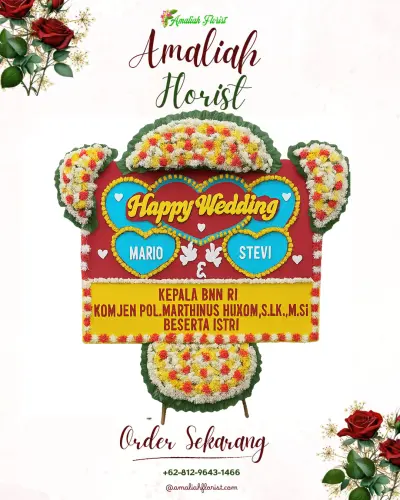 Karangan Papan Bunga Pernikahan di Tegal S Mandala I